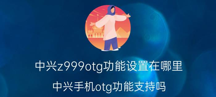 中兴z999otg功能设置在哪里 中兴手机otg功能支持吗？